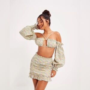 For Love And Lemons Raleigh Crop Top and Skirt Set Size XS NWT